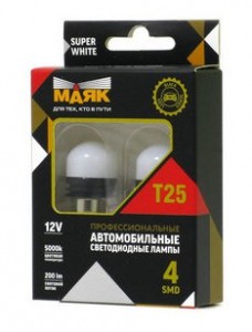 Светодиод 12V T25 6SMD(2835) BA15s SUPER WHITE (2бл) 12T25/BLK12/2BL Маяк Светодиод 12V T25 6SMD(2835) BA15s SUPER WHITE (2бл) 12T25/BLK12/2BL Маяк