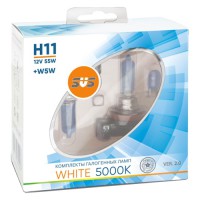 Автолампы 12V H11 55W White 5000K (2шт+2шт W5W)  SVS Ver.2.0