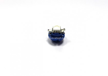 Лампа светодиодная Т5 (W2,0-4,6d) синяя, 1 SMD диод (б/цокольная малая) 12v патрон MFN4AB
