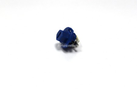 Лампа светодиодная Т5 (W2,0-4,6d) синяя, 1 SMD диод (б/цокольная малая) 12v патрон MFN4AB