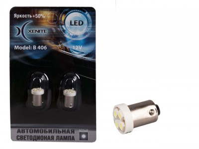 Светодиод Xenite B 406 12V T8 BA9S 4 SMD (комплект 2 шт)