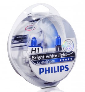 Автолампа H1 12V 55W (P14.5s) Crystal Vision 4300K (2шт+2шт W5W) 12258CVSM PHILIPS