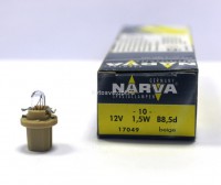 Автолампа 12V BAX1,5W  (B8,5d)  17049 CP NARVA